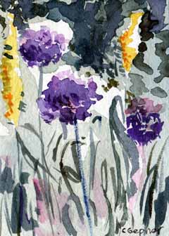 "Allium" by Carol Gepner,  Madison WI - Watercolor